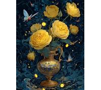 Puzzle De 120 Piezas para Adultos, Hermosas Rosas Amarillas Rompecabezas Adultos 120 Piezas, Puzzles Clásicos, Entretenimiento Creativo Diversión, Regalo para la Relajación