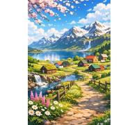 Puzzle de 120 Piezas para Adultos, Hermoso Pueblo 29.7x21cm, Rompecabezas 120 Piezas Adultos, Juego Antiestrés y Desafío de Creatividad, Regalo para Noches de Juego