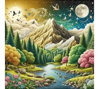 Puzzle de 150 Piezas,Animales del Paisaje de montaña Puzzle para Adultos,Un Desafiante Acertijo,Juegos de Rompecabezas para Toda la Familia,Rompecabezas Adultos DIY Arte