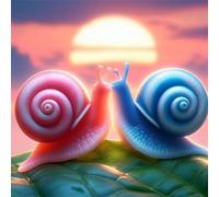 Puzzle de 150 Piezas,Caracol Rosa y Azul Puzzle para Adultos,Un Desafiante Acertijo,Juegos de Rompecabezas para Toda la Familia,Rompecabezas Adultos DIY Arte