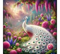 Puzzle de 150 Piezas,Pavo Real Blanco de jardín Puzzle para Adultos,Un Desafiante Acertijo,Juegos de Rompecabezas para Toda la Familia,Rompecabezas Adultos DIY Arte
