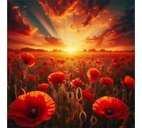 Puzzle de 150 Piezas,Puesta de Sol en los Campos de Amapolas Puzzle para Adultos,Un Desafiante Acertijo,Juegos de Rompecabezas para Toda la Familia,Rompecabezas Adultos DIY Arte