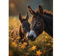 Puzzle de 1500 Piezas Adultos Juguete desafío y Juego Educativo Regalos,Burro del Campo de Flores Silvestres Rompecabezas DIY,Rompecabezas para Adultos 87x57 cm