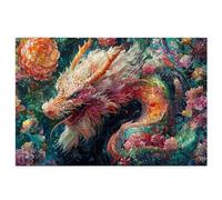 Puzzle de 1500 Piezas para Adultos, Dragon Puzzle 1500 Piezas Flor Rompecabezas Adultos con Caja, Rompecabezas Desafiante para Decoracion Navidad, Regalo Mujer, Cuadros Decoracion Salon Modernos R-51