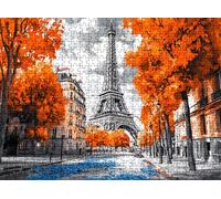 Puzzle de 1500 Piezas para Adultos, Puzzle de Madera, Rompecabezas de Gran Detalle y Colores Vibrantes - Un Desafío Divertido para Toda la Familia, Decor de Hogar, 87 x 57 cm Ciudad Torre Hierro w0-60