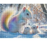 Puzzle de 1500 Piezas para Adultos, Puzzle de Madera, Rompecabezas de Gran Detalle y Colores Vibrantes - Un Desafío Divertido para Toda la Familia, Decoración de Hogar, 87 x 57 cm ardilla sueño w0-846