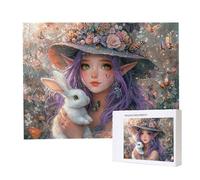 Puzzle de 1500 Piezas Puzzle Adultos 87x57cm Juego Educativo Regalos Rompecabezas para Adultos y niños a Partir de 14 Años, Regalo Creativo para la Relajación - (Elf Girl Bunny) t-429