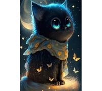 Puzzle de 200 Piezas Animal Gato Mariposa 35x25 cm, Reto Creativo, Juguete desafío y Juego Educativo, Divertido Juego Familiar Rompecabezas para Adultos 200 Piezas