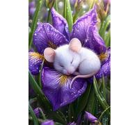 Puzzle de 200 Piezas Hámster Flor Morada 35x25 cm, Reto Creativo, Juguete desafío y Juego Educativo, Divertido Juego Familiar Rompecabezas para Adultos 200 Piezas