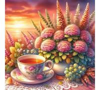 Puzzle de 200 Piezas para Adultos y Niños, Té de la Tarde Flores 200 Piezas Rompecabezas Adultos, DIY Entretenimiento Creativo, Divertido, Juego de Habilidad para Toda La Familia