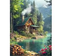 Puzzle de 2000 Piezas Casa de Madera del río, Rompecabezas para Adultos, Relajante Entretenimento, Desafiante y Difícil Puzzles 2000 Piezas Adultos, Juego Educativo y Estimulante