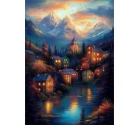 Puzzle de 2000 Piezas Lago Casa Montaña 100x70 cm, Reto Creativo, Juguete desafío y Juego Educativo, Divertido Juego Familiar Rompecabezas para Adultos 2000 Piezas