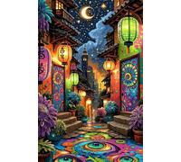 Puzzle de 2000 Piezas para Adultos - Calles Ciudad Fantasía - Rompecabezas Premium con Reverso de Letras para Clasificación, Regalo de Gama Alta para Aficionados, 100x70 cm
