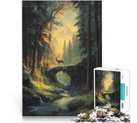 Puzzle de 2000 Piezas para Adultos Ciervo en un Puente de Piedra Juegos educativos Decoración del hogar Regalo para cumpleaños 70x100cm