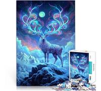 Puzzle de 2000 Piezas para Adultos Ciervo místico bajo el Cielo Estrellado Diversión Familiar Colección de Artistas, Bellas Artes 70x100cm