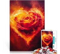 Puzzle de 2000 Piezas para Adultos Corazón de Rosa ardiente Juguete de desafío de Juego Educativo Mejorar el Amor Entre Parejas 70x100cm