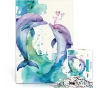 Puzzle de 2000 Piezas para Adultos Historia de Amor de una Pareja de Delfines Alivio del estrés Gran Regalo para Juegos 70x100cm