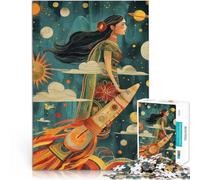 Puzzle de 2000 Piezas para Adultos Mujer India Montando un Cohete Juguete de desafío de Juego Educativo Obra de Arte 70x100cm