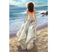 Puzzle de 2000 Piezas para Adultos- Mujer junto al mar, Obra de Arte de Juego de Rompecabezas para Adultos, Adolescentes, Rompecabezas de Piso de Impresión de Alta Definición Multicolor 70X100cm（27.5