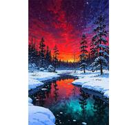 Puzzle de 2000 Piezas para Adultos - Paisaje Winter River - Rompecabezas Premium con Reverso de Letras para Clasificación, Regalo de Gama Alta para Aficionados, 100x70 cm