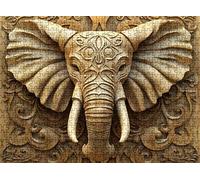 Puzzle de 2000 Piezas para Adultos, Puzzle de Madera, Rompecabezas de Gran Detalle y Colores Vibrantes - Un Desafío Divertido para Toda la Familia,Decor Hogar, 99.5 x 70.5 cm elefante estatua-2 w0-117