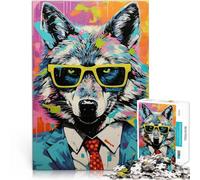 Puzzle de 2000 Piezas para Adultos Retrato de Lobo en el Pop Art para el Juguete de desafío de Juego Educativo Ideas de Regalos 70x100cm