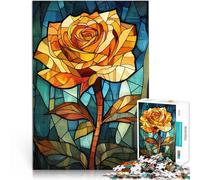 Puzzle de 2000 Piezas para Adultos Rosa de vidrieras Juguetes adictivos Que desafían la Inteligencia Cerebral Mejorar la Memoria 70x100cm