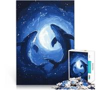 Puzzle de 2000 Piezas para Adultos Siluetas de Ballenas bajo la Luna desafío Educativo Actividades Divertidas en casa, Regalos de cumpleaños, Regalos de Viaje, 70x100cm