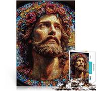 Puzzle de 2000 Piezas para Adultos vidriera Jesús Alivia el estrés Vacaciones en casa Matar el Tiempo Regalo de cumpleaños, Regalos 70x100cm