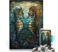 Puzzle de 2000 Piezas para Adultos Vidrieras de caballitos de mar Juguete Educativo para aliviar el estrés Gran Regalo 70x100cm