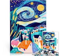 Puzzle de 2000 Piezas para Adultos Vívida visión fauvista de la Noche Estrellada Juego Intelectual de Juguete Mejorar la Memoria 70x100cm