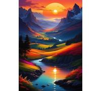 Puzzle de 2000 Piezas Ríos Montaña Luna 100x70 cm, Juguete desafío y Juego Educativo, Ejercita Paciencia, Rompecabezas Clásico para Adultos 2000 Piezas