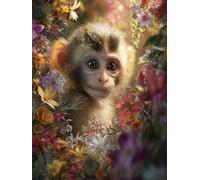 Puzzle de 30 Piezas para Adultos, 25x20cm Flores de Mono de luz Solar Rompecabezas Difícil 30 Piezas Adultos, DIY Entretenimiento Creativo, Puzzle Decorativo y Relajante Regalo