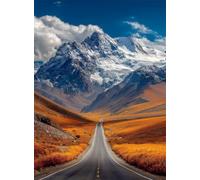 Puzzle de 30 Piezas para Adultos - Carretera Montaña Nevada - Rompecabezas Premium con Reverso de Letras para Clasificación, Regalo de Gama Alta para Aficionados, 25x20 cm