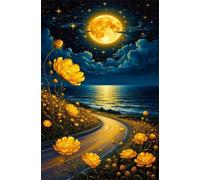 Puzzle de 30 Piezas para Adultos - Flor Autopista Lunar - Rompecabezas Premium con Reverso de Letras para Clasificación, Regalo de Gama Alta para Aficionados, 25x20 cm