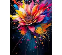 Puzzle de 30 Piezas para Adultos - Flores Abstractas - Rompecabezas Premium con Reverso de Letras para Clasificación, Regalo de Gama Alta para Aficionados, 25x20 cm