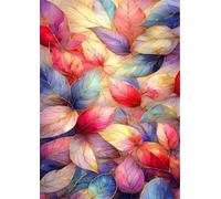 Puzzle de 30 Piezas para Adultos - Hojas Coloridas - Rompecabezas Premium con Reverso de Letras para Clasificación, Regalo de Gama Alta para Aficionados, 25x20 cm