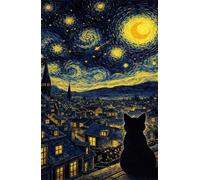 Puzzle de 30 Piezas para Adultos - Lindo Gato Cielo Nocturno - Rompecabezas Premium con Reverso de Letras para Clasificación, Regalo de Gama Alta para Aficionados, 25x20 cm