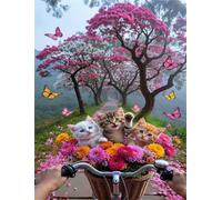 Puzzle de 30 Piezas para Adultos - Mariposa Gato Flor - Rompecabezas Premium con Reverso de Letras para Clasificación, Regalo de Gama Alta para Aficionados, 25x20 cm