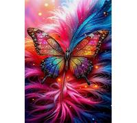 Puzzle de 30 Piezas para Adultos - Mariposa Plumas - Rompecabezas Premium con Reverso de Letras para Clasificación, Regalo de Gama Alta para Aficionados, 25x20 cm