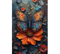Puzzle de 30 Piezas para Adultos - Mariposas Flores Naranjas - Rompecabezas Premium con Reverso de Letras para Clasificación, Regalo de Gama Alta para Aficionados, 25x20 cm