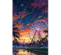 Puzzle de 30 Piezas para Adultos - Paisaje Noria - Rompecabezas Premium con Reverso de Letras para Clasificación, Regalo de Gama Alta para Aficionados, 25x20 cm