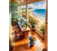 Puzzle De 30 Piezas para Adultos, Sol Girasol Mar Rompecabezas Adultos 30 Piezas, Puzzles Clásicos, Entretenimiento Creativo Diversión, Regalo para la Relajación