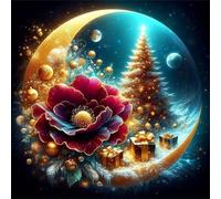 Puzzle de 300 Piezas,Árbol de Navidad Floral Puzzle para Adultos,Un Desafiante Acertijo,Juegos de Rompecabezas para Toda la Familia,Rompecabezas Adultos DIY Arte