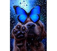 Puzzle de 300 Piezas Cachorro Mariposa 40x28 cm, Reto Creativo, Juguete desafío y Juego Educativo, Divertido Juego Familiar Rompecabezas para Adultos 300 Piezas