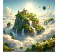Puzzle de 300 Piezas,Cascadas del Castillo del Cielo Puzzle para Adultos,Un Desafiante Acertijo,Juegos de Rompecabezas para Toda la Familia,Rompecabezas Adultos DIY Arte