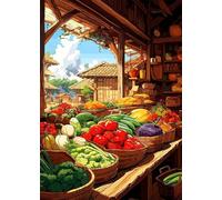 Puzzle de 300 Piezas Comida Frutas 40x28 cm, Juguete desafío y Juego Educativo, Ejercita Paciencia, Rompecabezas Clásico para Adultos 300 Piezas