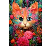 Puzzle de 300 piezas, diseño de gatito y bloom
