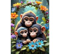 Puzzle de 300 piezas, diseño de monos
