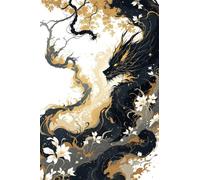 Puzzle de 300 Piezas Dragones Flores 40x28 cm, Juguete desafío y Juego Educativo, Ejercita Paciencia, Rompecabezas Clásico para Adultos 300 Piezas
